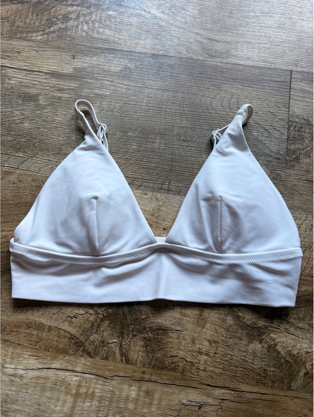 Aerie Triangle Swim Bralette White Medium